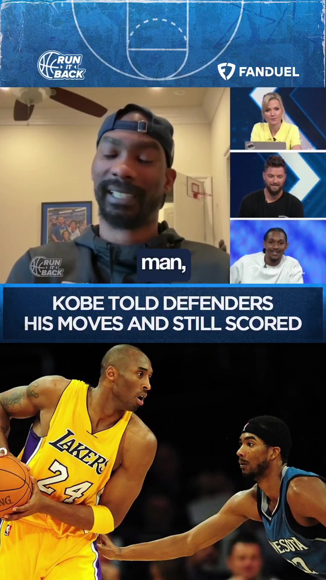 連長布魯爾科比在落后三分時告訴我他要左側(cè)后仰最后他真的在我頭上這么做