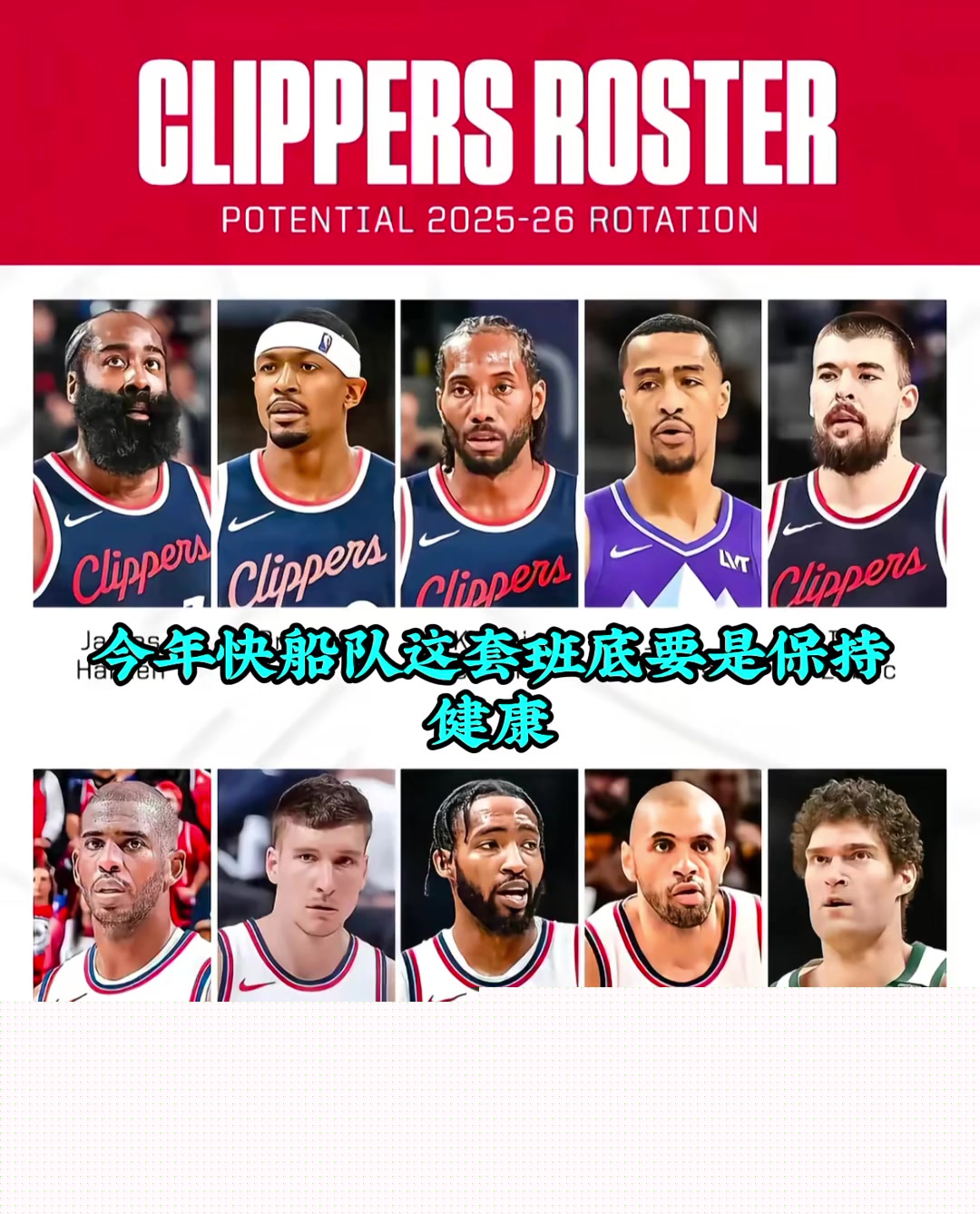 徐靜雨憑我看球20年的經(jīng)驗(yàn) 快船要保持健康季后賽無人能敵的