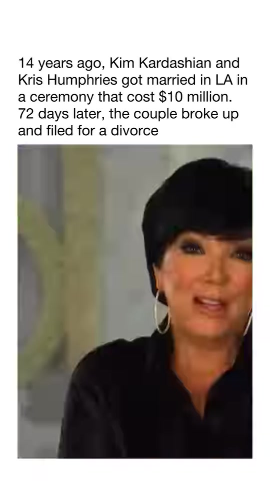 14年前亨弗里斯耗資千萬刀迎娶金卡戴珊婚姻只持續(xù)72天