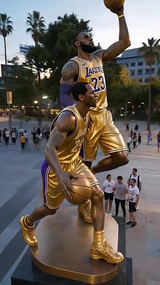 如果湖人為詹姆斯科比一起立雕像這個如何