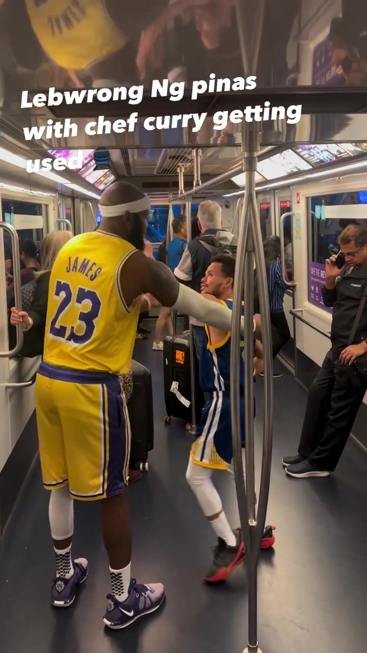 笑死網(wǎng)友竟然在地鐵上遇到老詹和庫(kù)里了