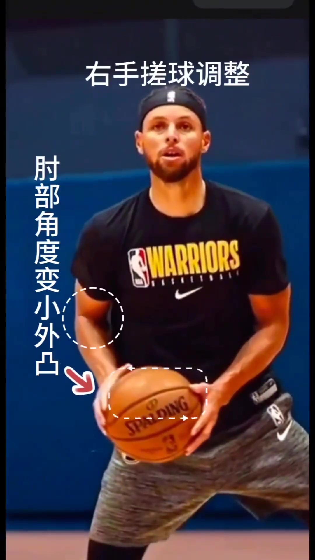 庫里在沉球時(shí)有時(shí)右手搓球調(diào)整調(diào)整為投籃持球手型