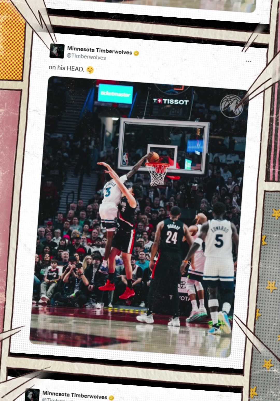 新世界名畫森林狼官方曬麥丹隔扣楊瀚森照片小楊今天算交學(xué)費(fèi)了 新世界名畫森林狼官方曬麥丹隔扣楊瀚森照片小楊今天算交學(xué)費(fèi)了