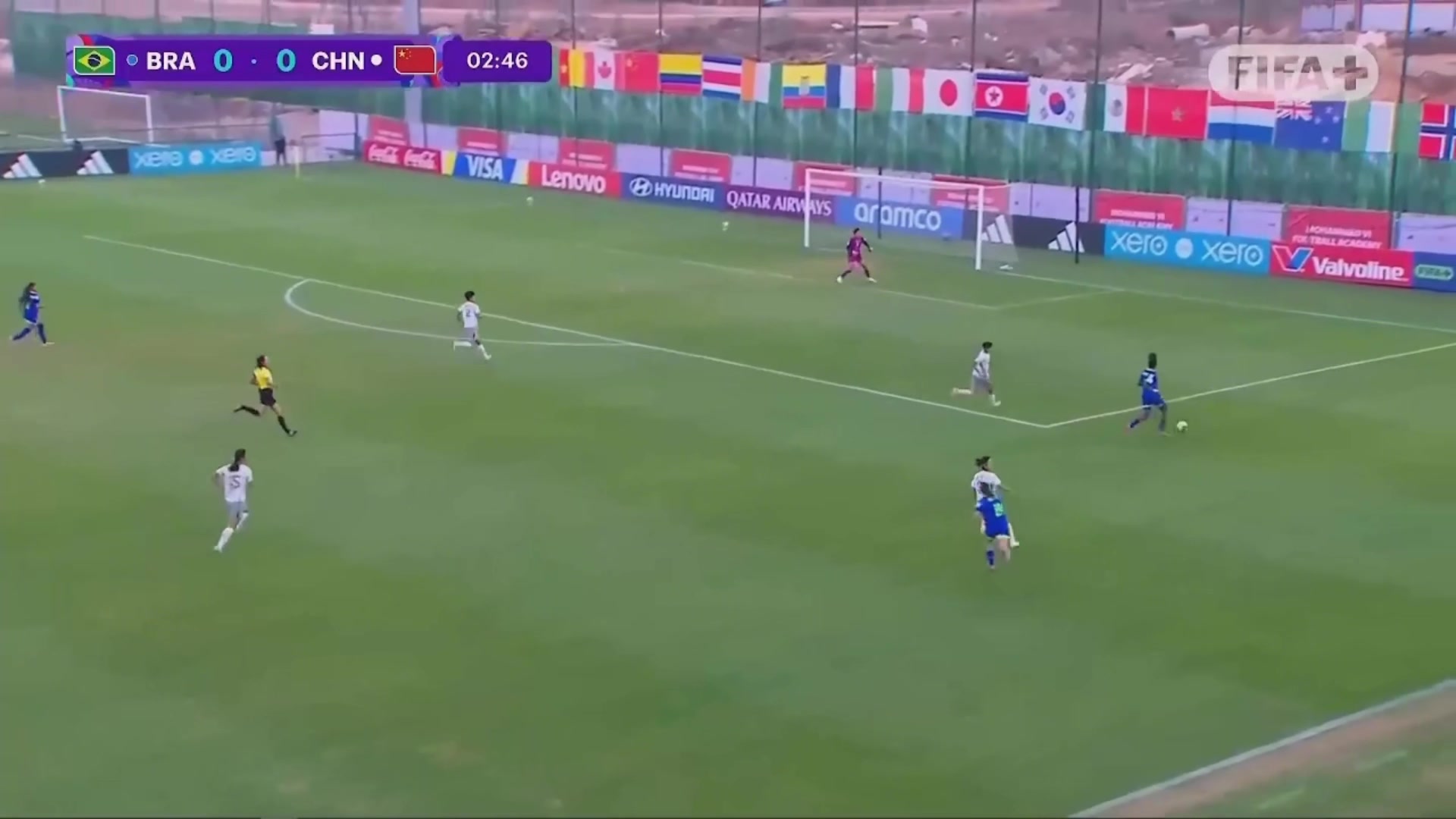 開局不利開場3分鐘U17女足先丟一球0-1落后巴西