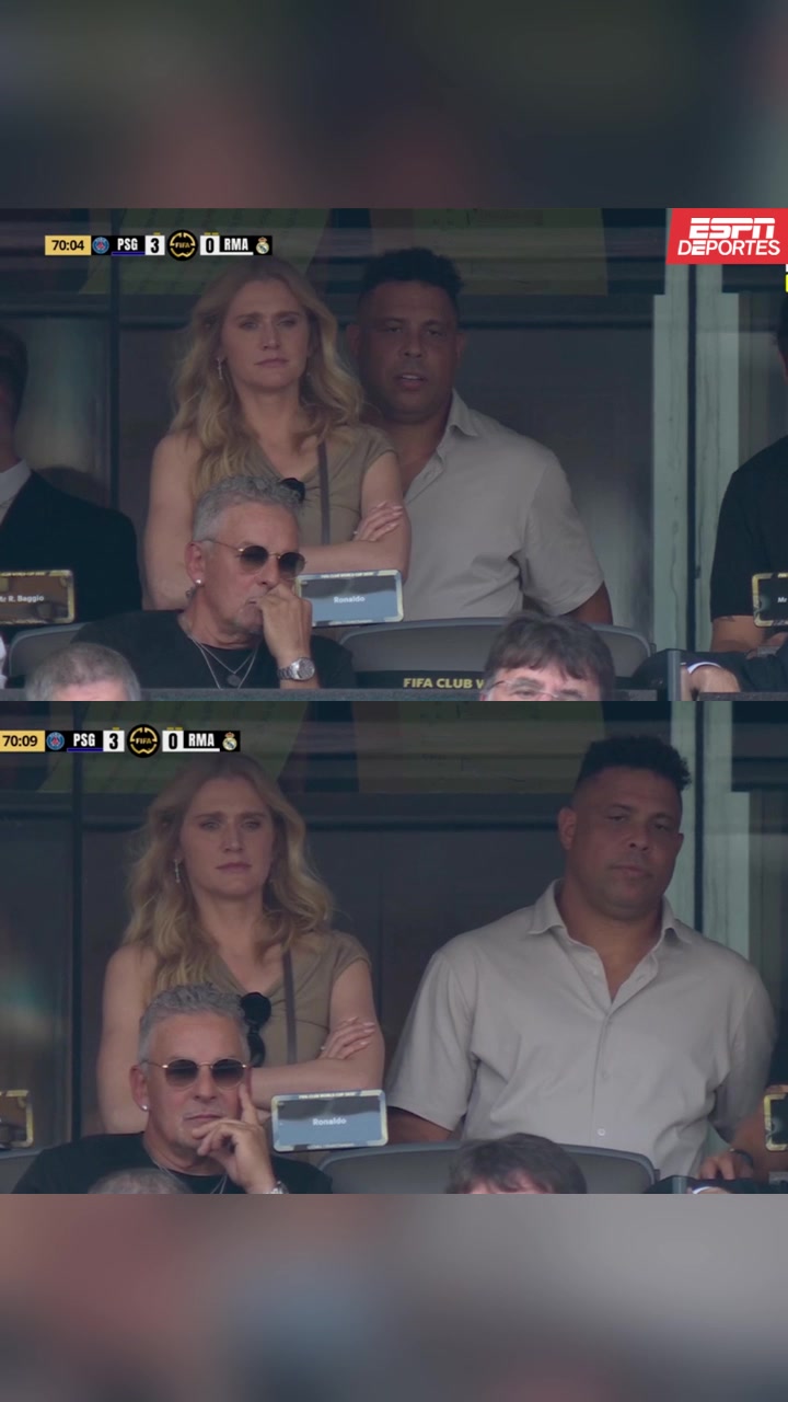 巴黎3-0皇馬看臺上大羅的反應(yīng)