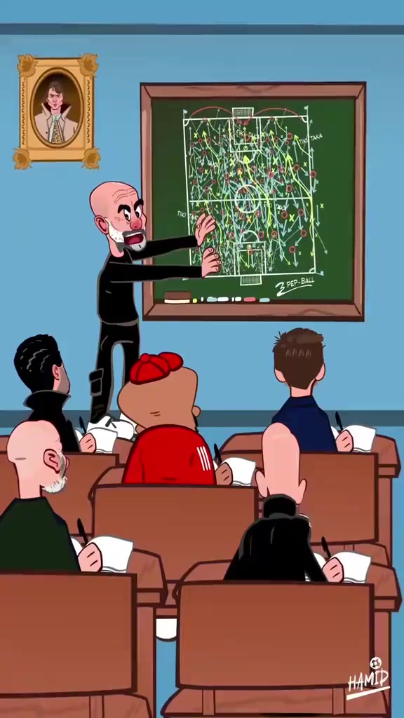 滕哈赫一如既往外網(wǎng)動(dòng)畫惡搞孔帕尼是瓜迪奧拉最出色的學(xué)生