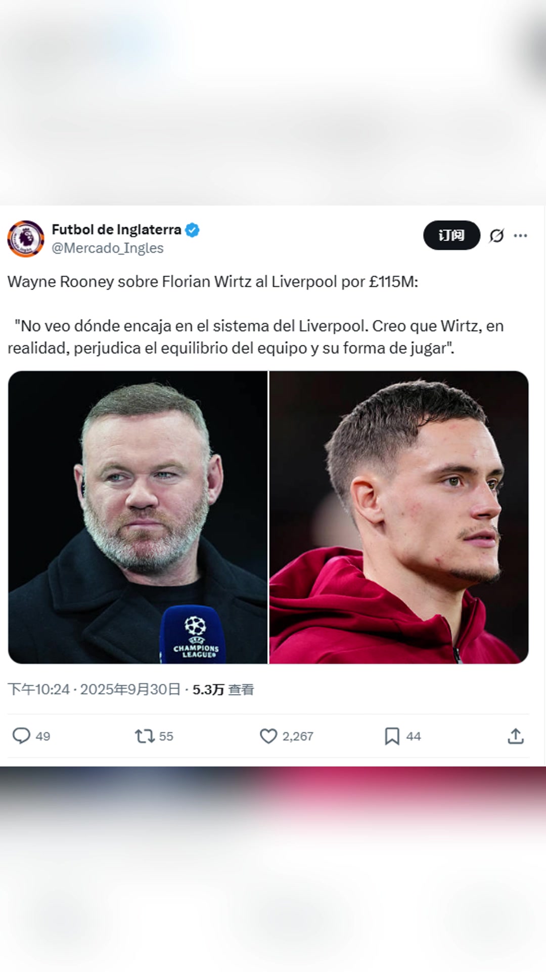 魯尼看不出維爾茨適合利物浦體系他損害了球隊(duì)平衡和風(fēng)格