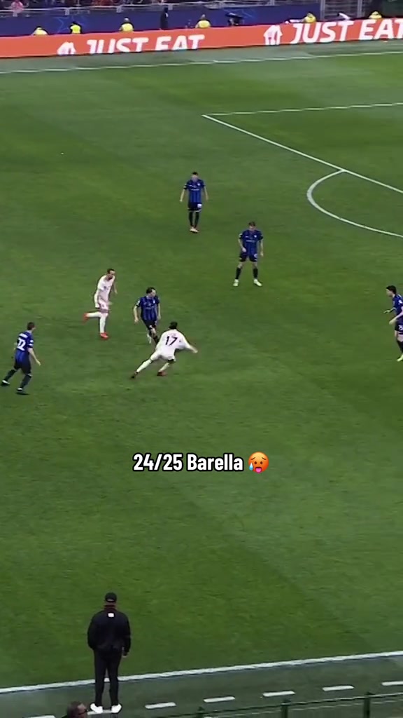 歐冠官推盤點(diǎn)國米大將巴雷拉賽季表現(xiàn)世界第幾中場