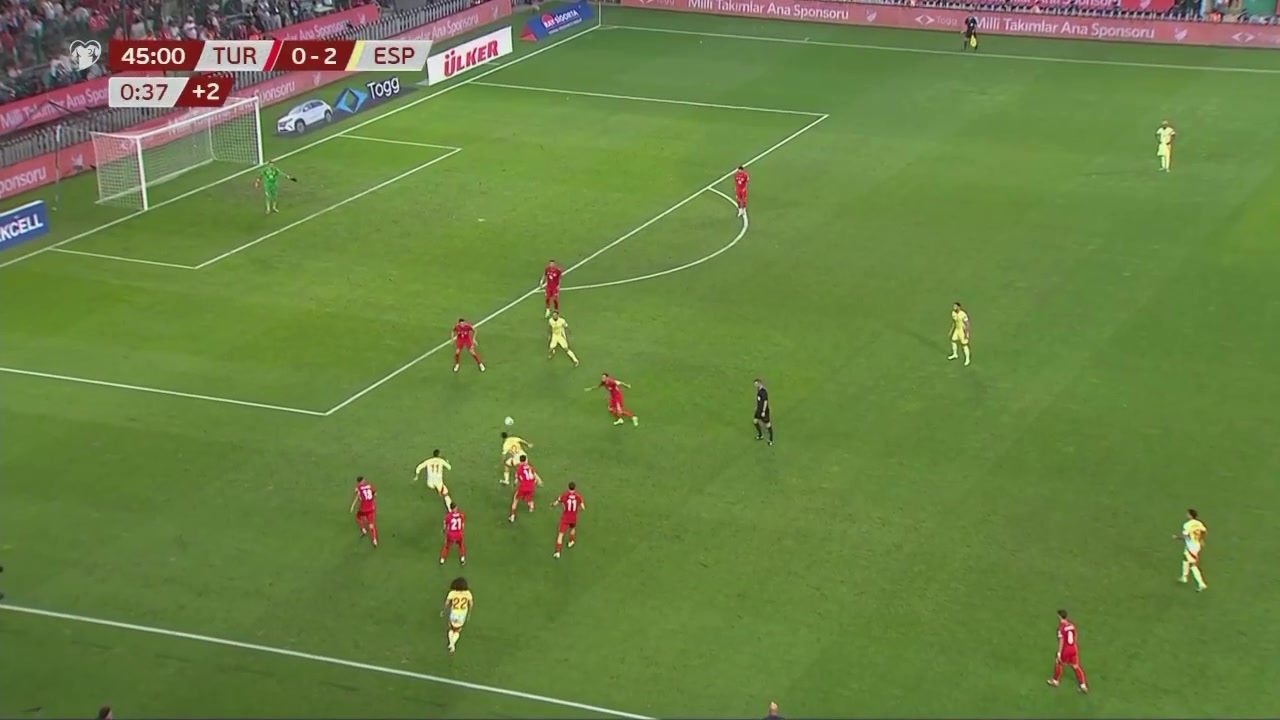 西班牙3-0土耳其佩德里倒三角傳球梅里諾推射破門(mén)雙響
