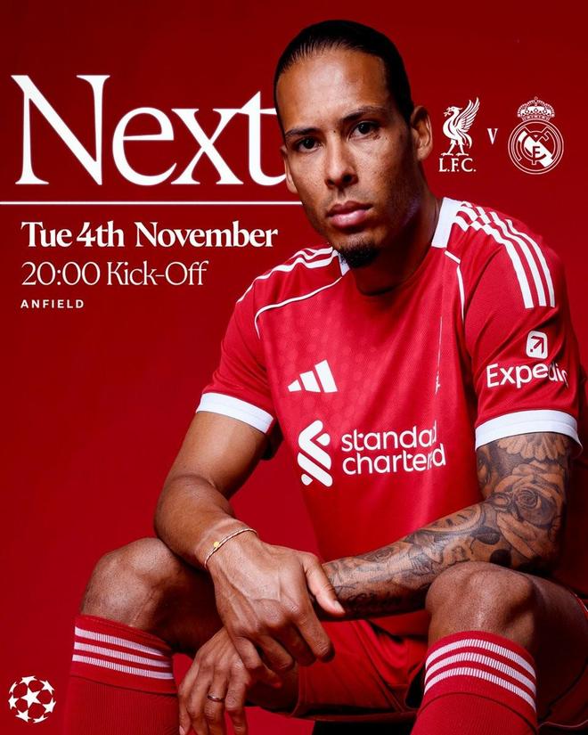 利物浦歐冠曾4次零封擊敗皇馬，僅次于尤文