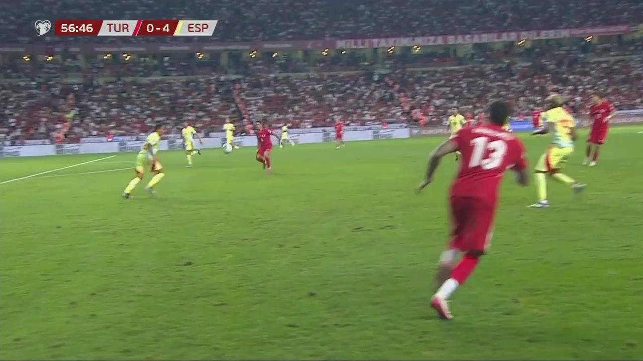 亞馬爾斷球助攻梅里諾世界波破門(mén)直掛死角西班牙5-0土耳其