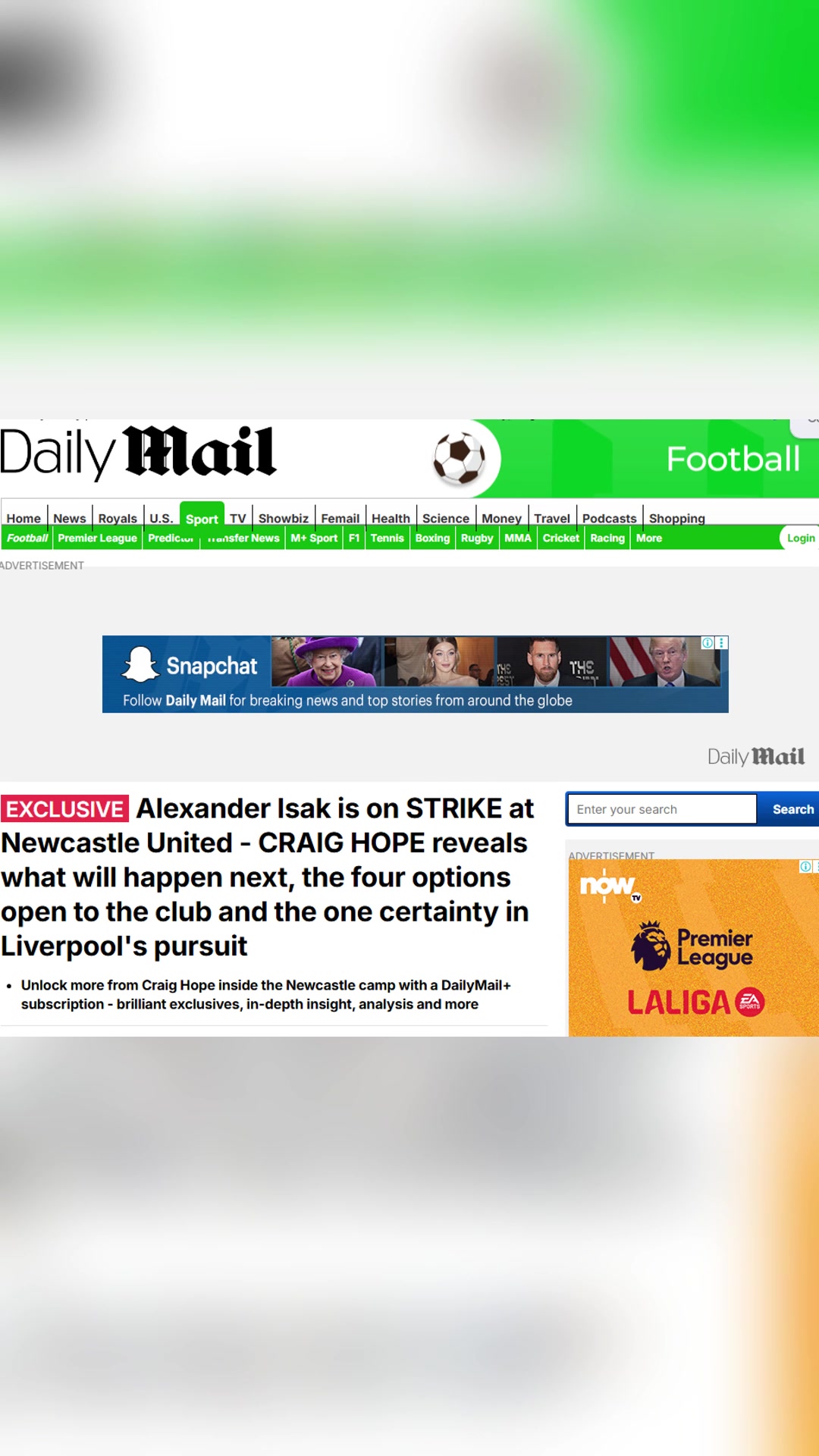 郵報(bào)伊薩克罷工不和球隊(duì)訓(xùn)練紐卡依然給他支付14萬(wàn)英鎊周薪