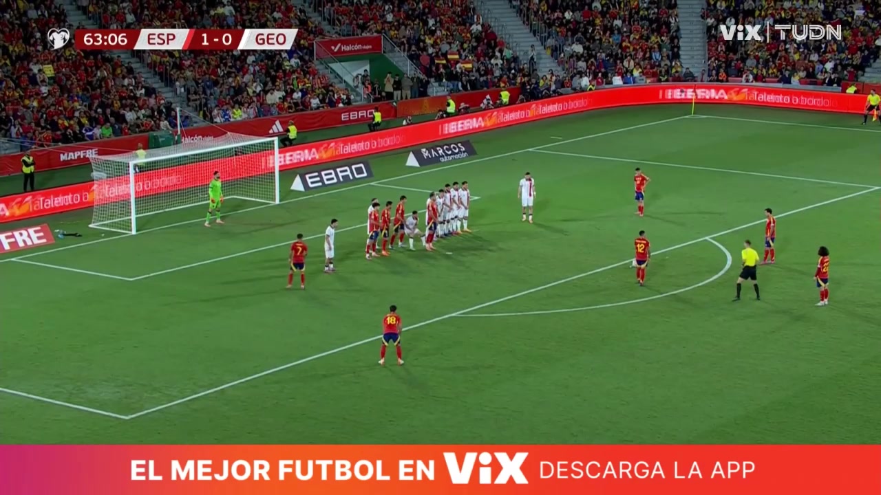 精彩奧亞薩瓦爾任意球直接爆射破門西班牙2-0領(lǐng)先格魯吉亞