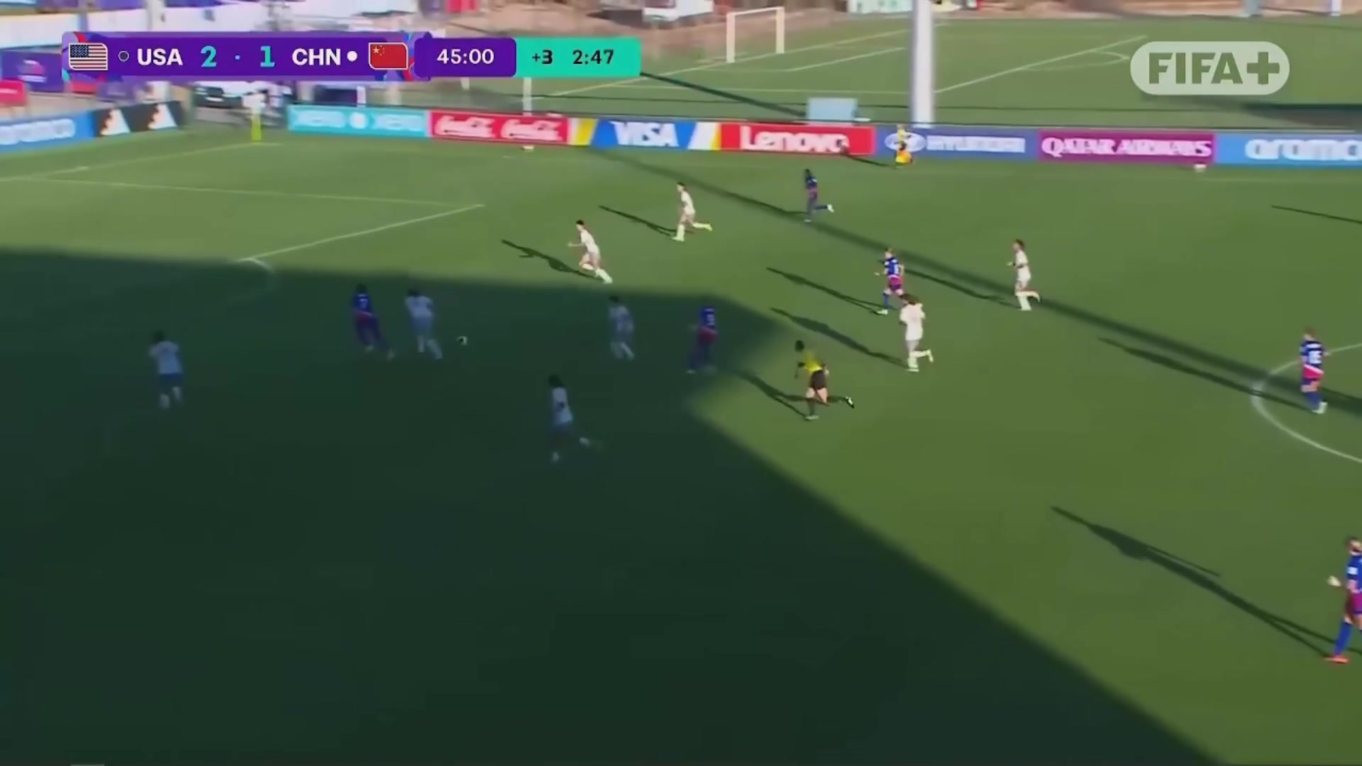 突然崩盤(pán)U17美國(guó)女足4分鐘連入2球中國(guó)女足1-3落后