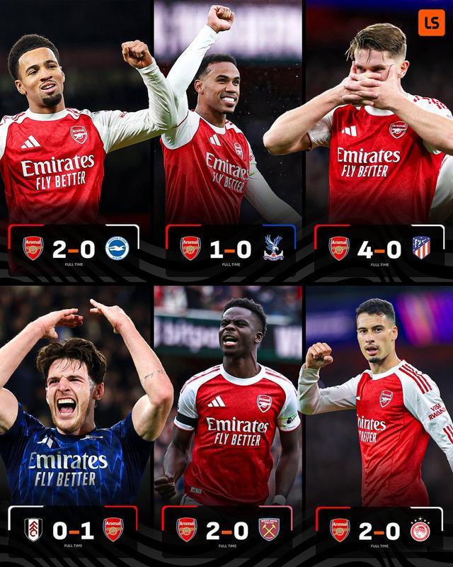 完美10月，阿森納本月6場(chǎng)比賽全部取勝且一球未丟