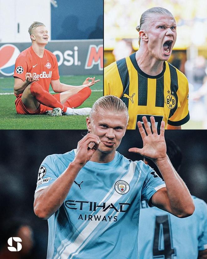 代表三支不同球隊(duì)連續(xù)5場(chǎng)歐冠進(jìn)球，哈蘭德是歷史第一人