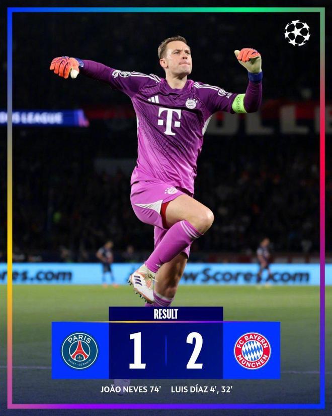 歐冠精彩一夜：10人拜仁2-1大巴黎，利物浦1-0送皇馬首敗