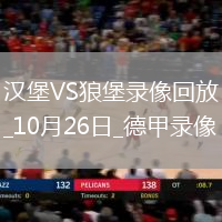 10月26日德甲第8輪漢堡vs沃爾夫斯堡全場錄像